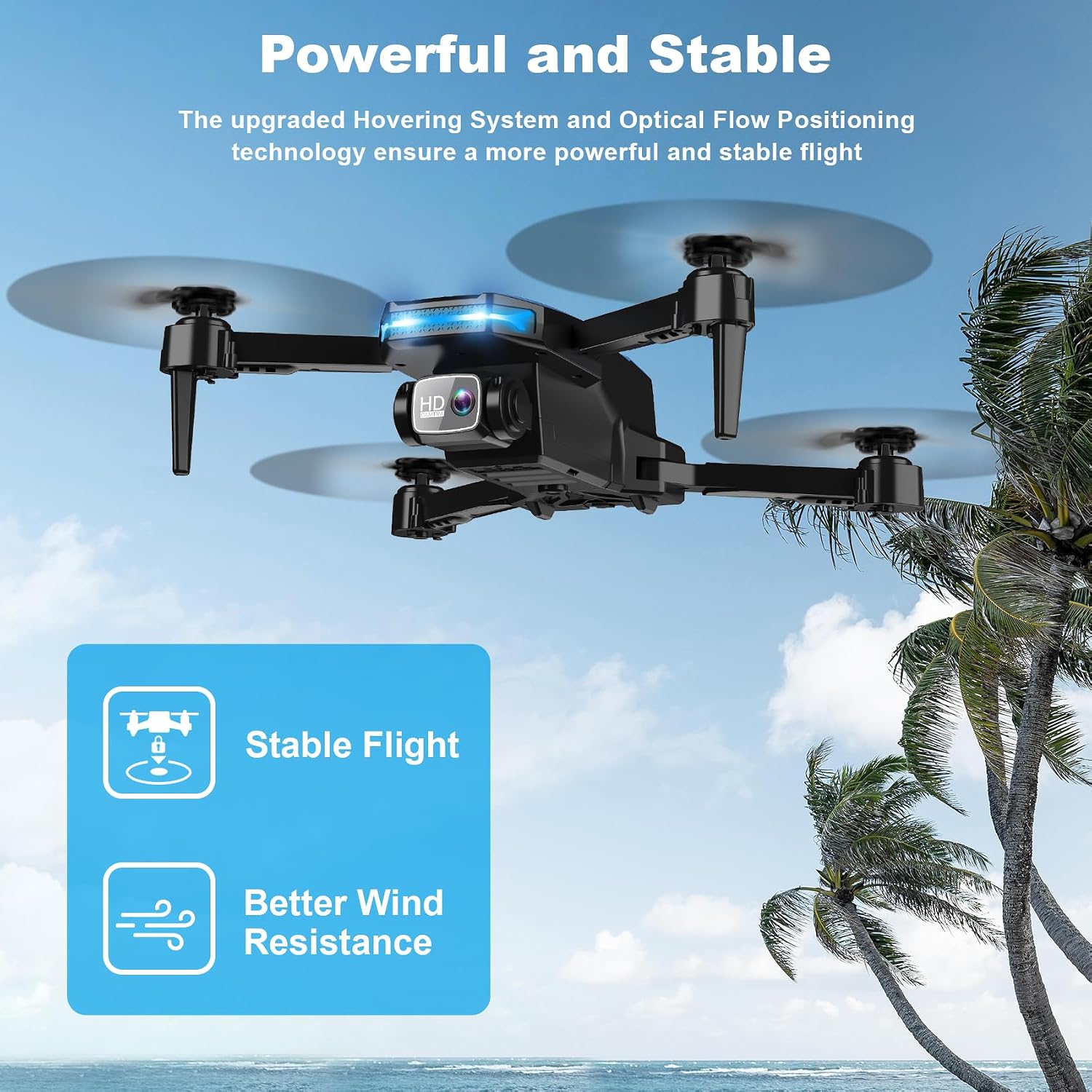 Drone with Camera for Adults, 2K HD FPV Drones with Upgrade Altitude Hold, One-Key Take Off/Landing, Speed Adjustment, Headless Mode, 2 Batteries, Toys Gifts for Teen Boys Girls, Beginner - Image 3