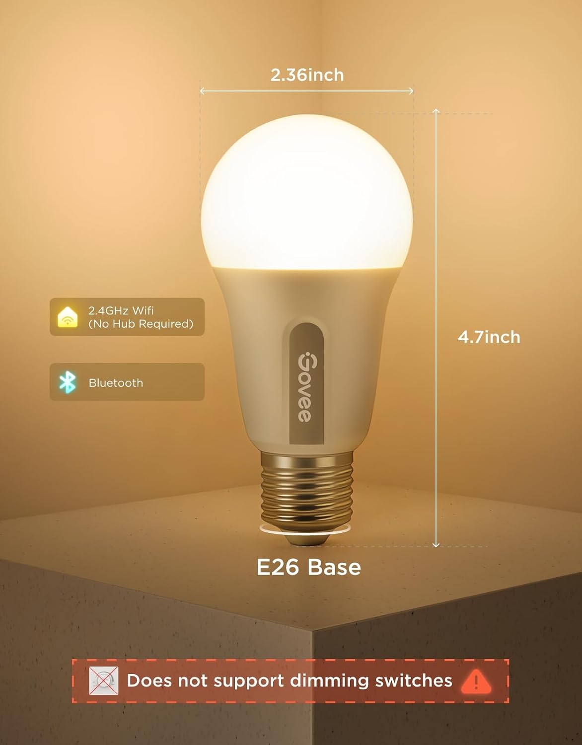 Govee Smart Light Bulbs, A19 LED Light Bulb, 800 Lumen, E26 Base - Image 9